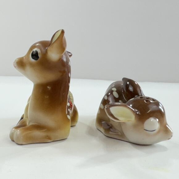 Vintage Spotted Fawn Salt & Pepper Shakers Occupied Japan Baby Deer San Diego - Picture 8 of 14